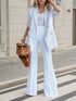 Damen Anzugset mit Straight-Leg Hose & Doppelreihigem Blazer